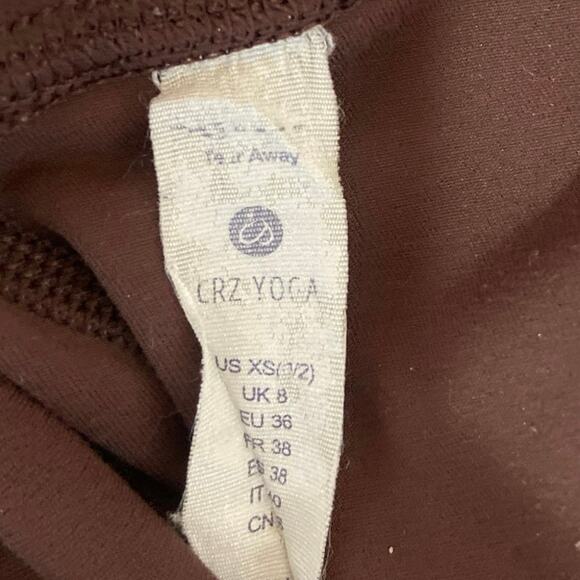 Crz Yoga Brown High Rise Pull On Stretch Comfy Athletic Workout Leggings Size XS - Picture 4 of 4